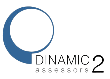 Logotipo de Dinamic Assessors 2 con un diseño circular azul estilizado a la izquierda y el nombre de la empresa a la derecha.